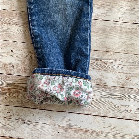 Gap little girl pull up jeans floral lined - Picture 3 of 5
